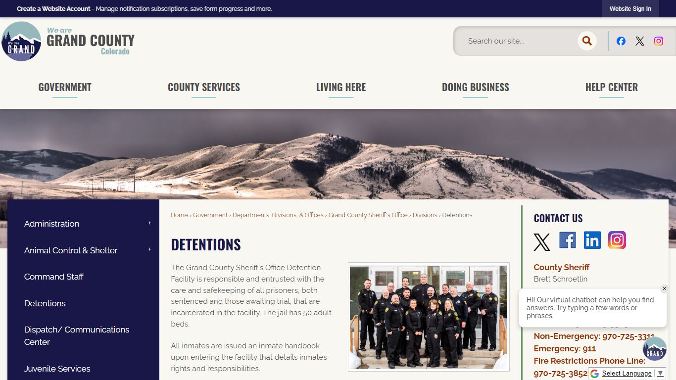 Detentions | Grand County, CO - Official Website