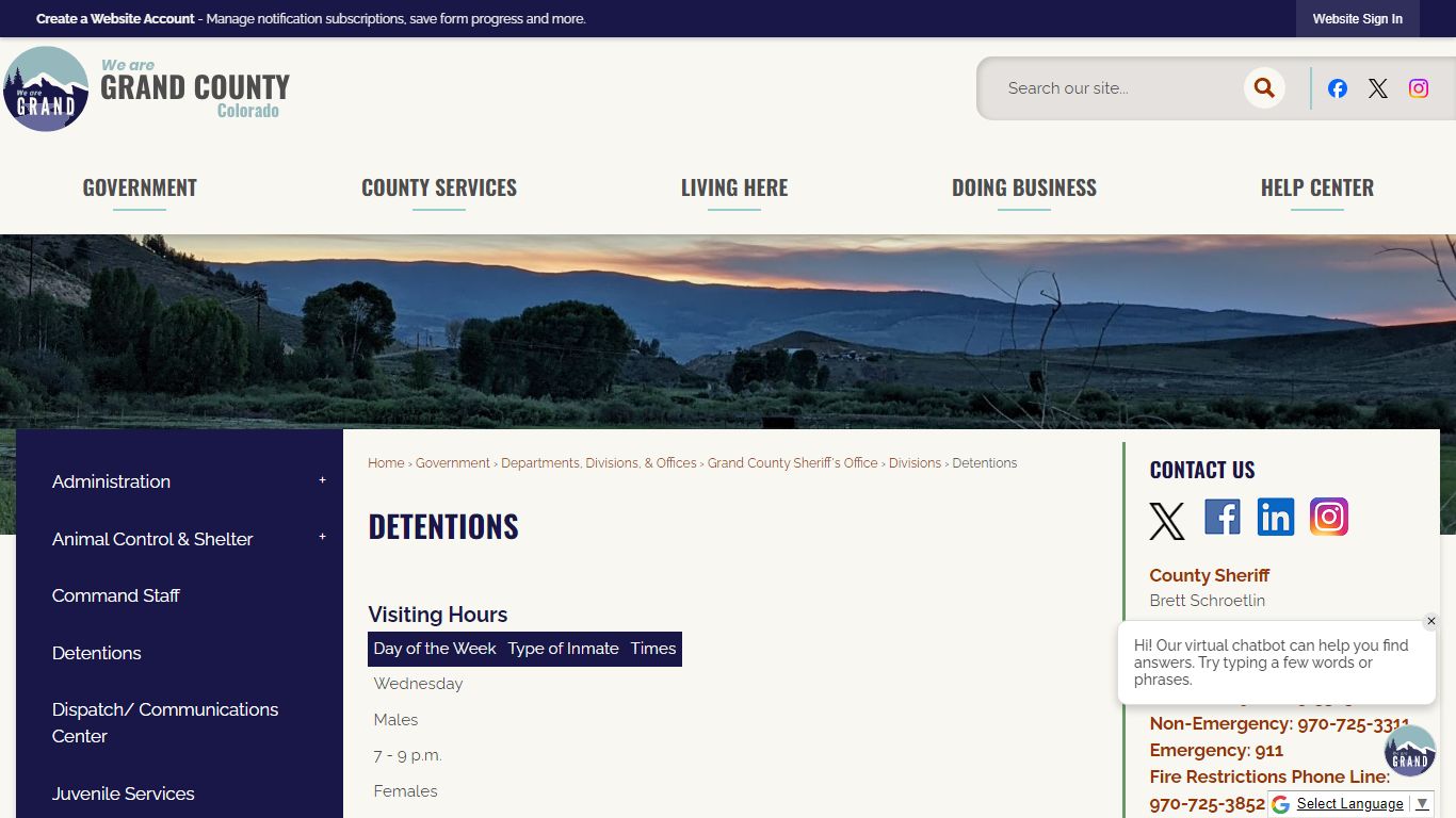 Detentions | Grand County, CO - Official Website