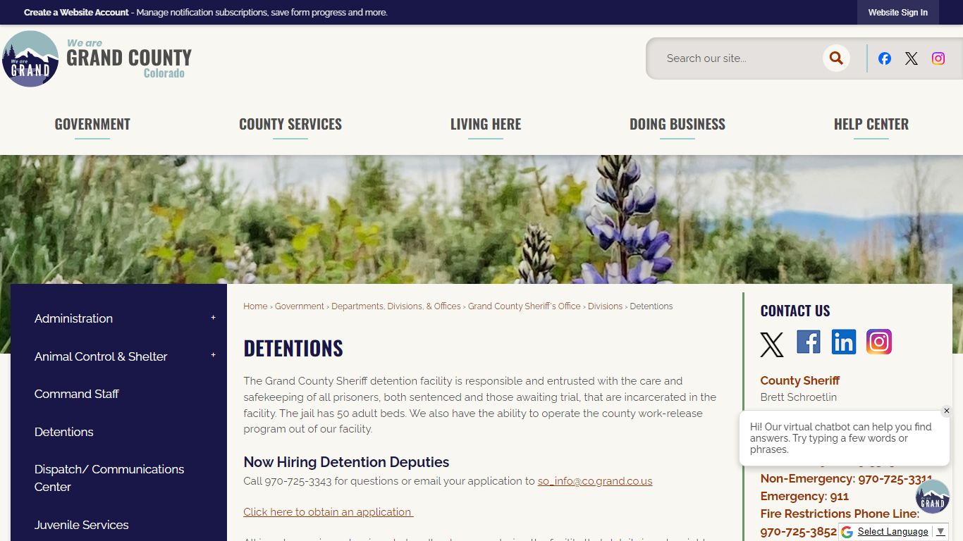 Detentions | Grand County, CO - Official Website