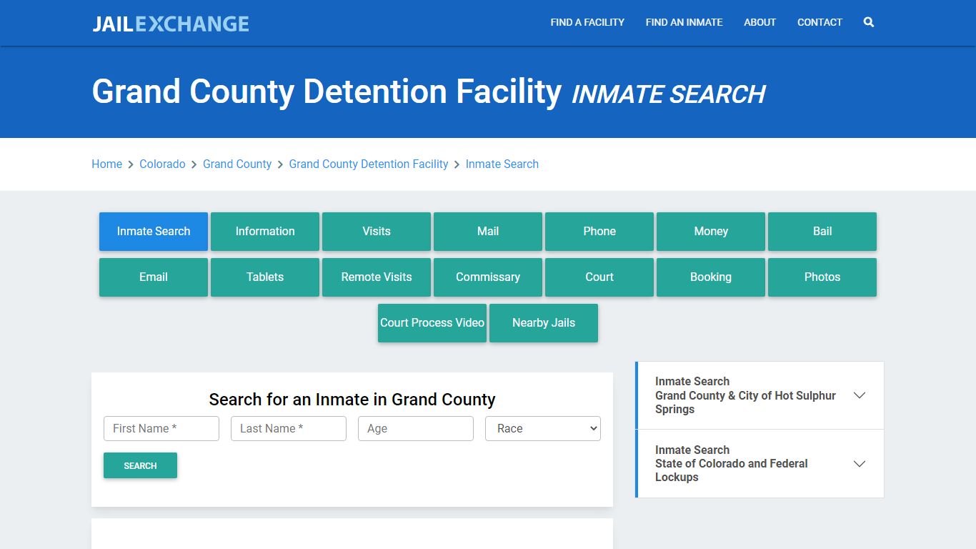 Grand County Detention Facility Inmate Search - Jail Exchange